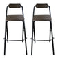 Modern Backrest Folding Counter Stool Steel Living Room Bar Stool with Footrest Black Set of 2 Clearhalo 'Bar Furniture' 'Bar Stools' 'bar_stools' 'furniture_bar_stools' 'Kitchen & Dining Furniture' 'kitchen&dining_furn' 'kitchen' 'kitchen_furn' Furniture' 4183667