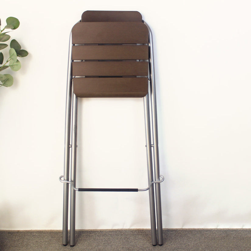 Modern Backrest Folding Counter Stool Steel Living Room Bar Stool with Footrest Clearhalo 'Bar Furniture' 'Bar Stools' 'bar_stools' 'furniture_bar_stools' 'Kitchen & Dining Furniture' 'kitchen&dining_furn' 'kitchen' 'kitchen_furn' Furniture' 4183668