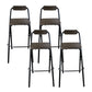 Modern Backrest Folding Counter Stool Steel Living Room Bar Stool with Footrest Black Set of 4 Clearhalo 'Bar Furniture' 'Bar Stools' 'bar_stools' 'furniture_bar_stools' 'Kitchen & Dining Furniture' 'kitchen&dining_furn' 'kitchen' 'kitchen_furn' Furniture' 4183669