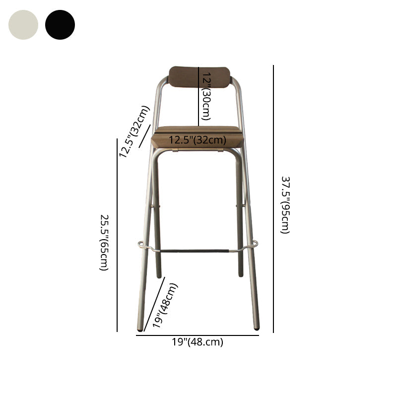 Modern Backrest Folding Counter Stool Steel Living Room Bar Stool with Footrest Clearhalo 'Bar Furniture' 'Bar Stools' 'bar_stools' 'furniture_bar_stools' 'Kitchen & Dining Furniture' 'kitchen&dining_furn' 'kitchen' 'kitchen_furn' Furniture' 4183681