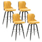 Arm Less Modern Bar Stool Footrest Leather Coffee Shop Bucket Counter Stool Yellow Set of 4 Clearhalo 'Bar Furniture' 'Bar Stools' 'bar_stools' 'furniture_bar_stools' 'Kitchen & Dining Furniture' 'kitchen&dining_furn' 'kitchen' 'kitchen_furn' Furniture' 4183688