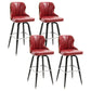 Arm Less Modern Bar Stool Footrest Leather Coffee Shop Bucket Counter Stool Red Set of 4 Clearhalo 'Bar Furniture' 'Bar Stools' 'bar_stools' 'furniture_bar_stools' 'Kitchen & Dining Furniture' 'kitchen&dining_furn' 'kitchen' 'kitchen_furn' Furniture' 4183694