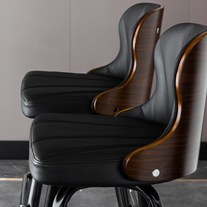 Arm Less Modern Bar Stool Footrest Leather Coffee Shop Bucket Counter Stool Clearhalo 'Bar Furniture' 'Bar Stools' 'bar_stools' 'furniture_bar_stools' 'Kitchen & Dining Furniture' 'kitchen&dining_furn' 'kitchen' 'kitchen_furn' Furniture' 4183695
