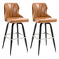 Arm Less Modern Bar Stool Footrest Leather Coffee Shop Bucket Counter Stool Ginger Set of 2 Clearhalo 'Bar Furniture' 'Bar Stools' 'bar_stools' 'furniture_bar_stools' 'Kitchen & Dining Furniture' 'kitchen&dining_furn' 'kitchen' 'kitchen_furn' Furniture' 4183698