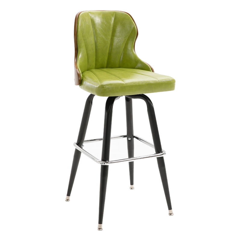 Arm Less Modern Bar Stool Footrest Leather Coffee Shop Bucket Counter Stool Fruit Green 1 Piece Clearhalo 'Bar Furniture' 'Bar Stools' 'bar_stools' 'furniture_bar_stools' 'Kitchen & Dining Furniture' 'kitchen&dining_furn' 'kitchen' 'kitchen_furn' Furniture' 4183703