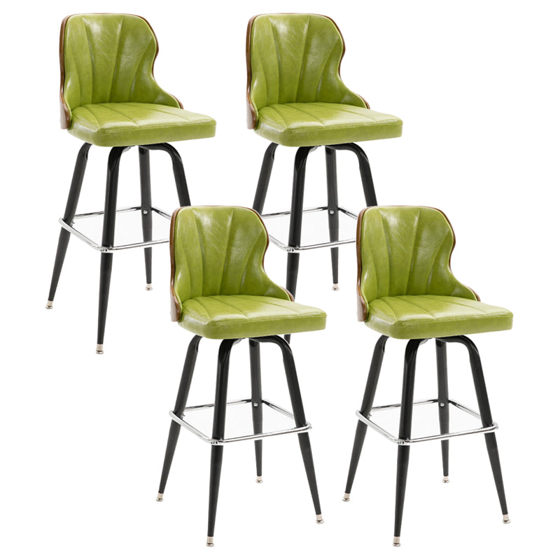 Arm Less Modern Bar Stool Footrest Leather Coffee Shop Bucket Counter Stool Fruit Green Set of 4 Clearhalo 'Bar Furniture' 'Bar Stools' 'bar_stools' 'furniture_bar_stools' 'Kitchen & Dining Furniture' 'kitchen&dining_furn' 'kitchen' 'kitchen_furn' Furniture' 4183705