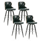 Arm Less Modern Bar Stool Footrest Leather Coffee Shop Bucket Counter Stool Blackish Green Set of 4 Clearhalo 'Bar Furniture' 'Bar Stools' 'bar_stools' 'furniture_bar_stools' 'Kitchen & Dining Furniture' 'kitchen&dining_furn' 'kitchen' 'kitchen_furn' Furniture' 4183708