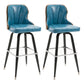 Arm Less Modern Bar Stool Footrest Leather Coffee Shop Bucket Counter Stool Royal Blue Set of 2 Clearhalo 'Bar Furniture' 'Bar Stools' 'bar_stools' 'furniture_bar_stools' 'Kitchen & Dining Furniture' 'kitchen&dining_furn' 'kitchen' 'kitchen_furn' Furniture' 4183713