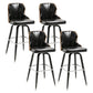 Arm Less Modern Bar Stool Footrest Leather Coffee Shop Bucket Counter Stool Black Set of 4 Clearhalo 'Bar Furniture' 'Bar Stools' 'bar_stools' 'furniture_bar_stools' 'Kitchen & Dining Furniture' 'kitchen&dining_furn' 'kitchen' 'kitchen_furn' Furniture' 4183717
