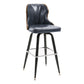 Arm Less Modern Bar Stool Footrest Leather Coffee Shop Bucket Counter Stool Dark Blue-Gray 1 Piece Clearhalo 'Bar Furniture' 'Bar Stools' 'bar_stools' 'furniture_bar_stools' 'Kitchen & Dining Furniture' 'kitchen&dining_furn' 'kitchen' 'kitchen_furn' Furniture' 4183718