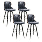 Arm Less Modern Bar Stool Footrest Leather Coffee Shop Bucket Counter Stool Dark Blue-Gray Set of 4 Clearhalo 'Bar Furniture' 'Bar Stools' 'bar_stools' 'furniture_bar_stools' 'Kitchen & Dining Furniture' 'kitchen&dining_furn' 'kitchen' 'kitchen_furn' Furniture' 4183720