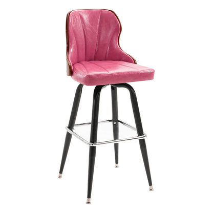 Arm Less Modern Bar Stool Footrest Leather Coffee Shop Bucket Counter Stool Pink 1 Piece Clearhalo 'Bar Furniture' 'Bar Stools' 'bar_stools' 'furniture_bar_stools' 'Kitchen & Dining Furniture' 'kitchen&dining_furn' 'kitchen' 'kitchen_furn' Furniture' 4183721