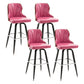 Arm Less Modern Bar Stool Footrest Leather Coffee Shop Bucket Counter Stool Pink Set of 4 Clearhalo 'Bar Furniture' 'Bar Stools' 'bar_stools' 'furniture_bar_stools' 'Kitchen & Dining Furniture' 'kitchen&dining_furn' 'kitchen' 'kitchen_furn' Furniture' 4183723