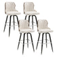 Arm Less Modern Bar Stool Footrest Leather Coffee Shop Bucket Counter Stool White Set of 4 Clearhalo 'Bar Furniture' 'Bar Stools' 'bar_stools' 'furniture_bar_stools' 'Kitchen & Dining Furniture' 'kitchen&dining_furn' 'kitchen' 'kitchen_furn' Furniture' 4183728