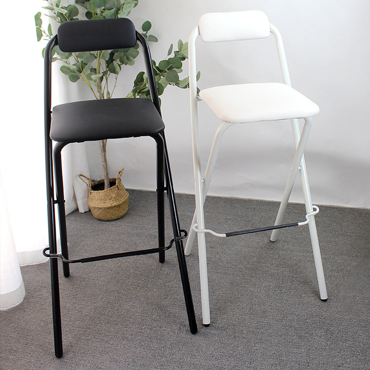 Modern Backrest Folding Counter Stool Iron Balcony Bar Stool with Footrest Clearhalo 'Bar Furniture' 'Bar Stools' 'bar_stools' 'furn' 'furn_bar_stools' 'furniture_bar_stools' 'Kitchen & Dining Furniture' 'kitchen&dining_furn' 'kitchen' 'kitchen_furn' Furniture' 4183730