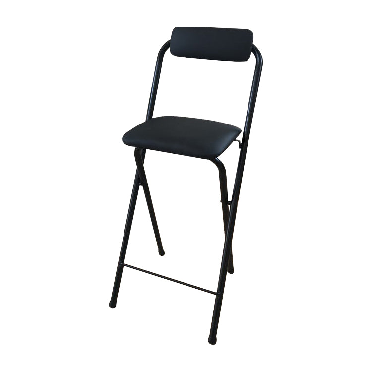Modern Backrest Folding Counter Stool Iron Balcony Bar Stool with Footrest Black 1 Piece Clearhalo 'Bar Furniture' 'Bar Stools' 'bar_stools' 'furn' 'furn_bar_stools' 'furniture_bar_stools' 'Kitchen & Dining Furniture' 'kitchen&dining_furn' 'kitchen' 'kitchen_furn' Furniture' 4183731
