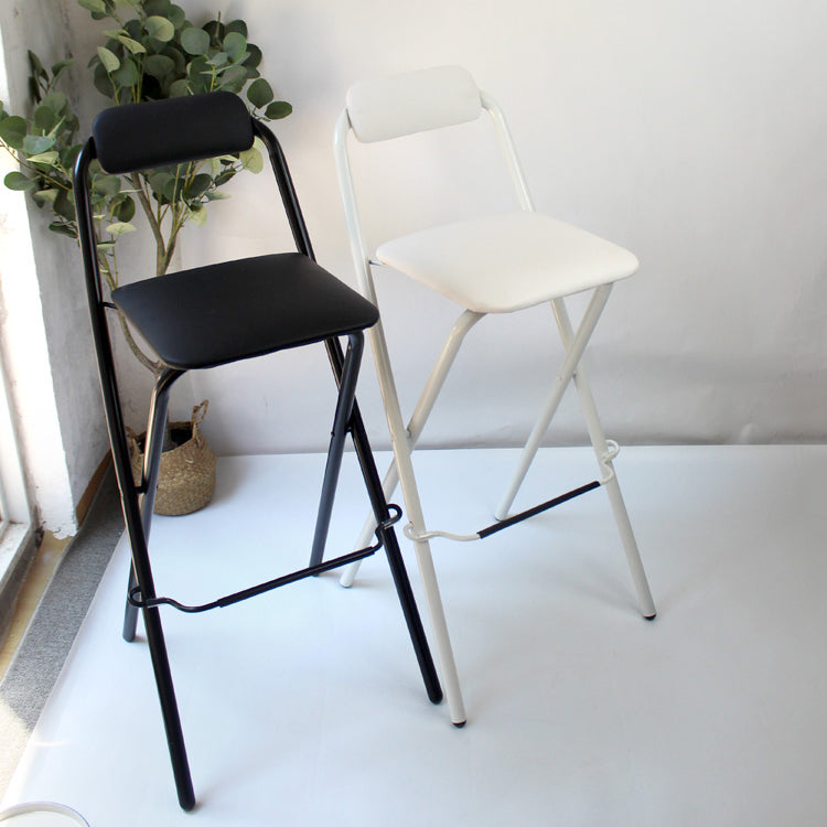 Modern Backrest Folding Counter Stool Iron Balcony Bar Stool with Footrest Clearhalo 'Bar Furniture' 'Bar Stools' 'bar_stools' 'furn' 'furn_bar_stools' 'furniture_bar_stools' 'Kitchen & Dining Furniture' 'kitchen&dining_furn' 'kitchen' 'kitchen_furn' Furniture' 4183733