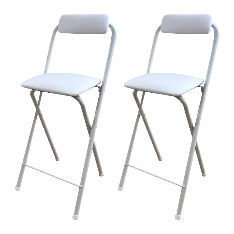 Modern Backrest Folding Counter Stool Iron Balcony Bar Stool with Footrest White 2 Piece Set Clearhalo 'Bar Furniture' 'Bar Stools' 'bar_stools' 'furn' 'furn_bar_stools' 'furniture_bar_stools' 'Kitchen & Dining Furniture' 'kitchen&dining_furn' 'kitchen' 'kitchen_furn' Furniture' 4183739