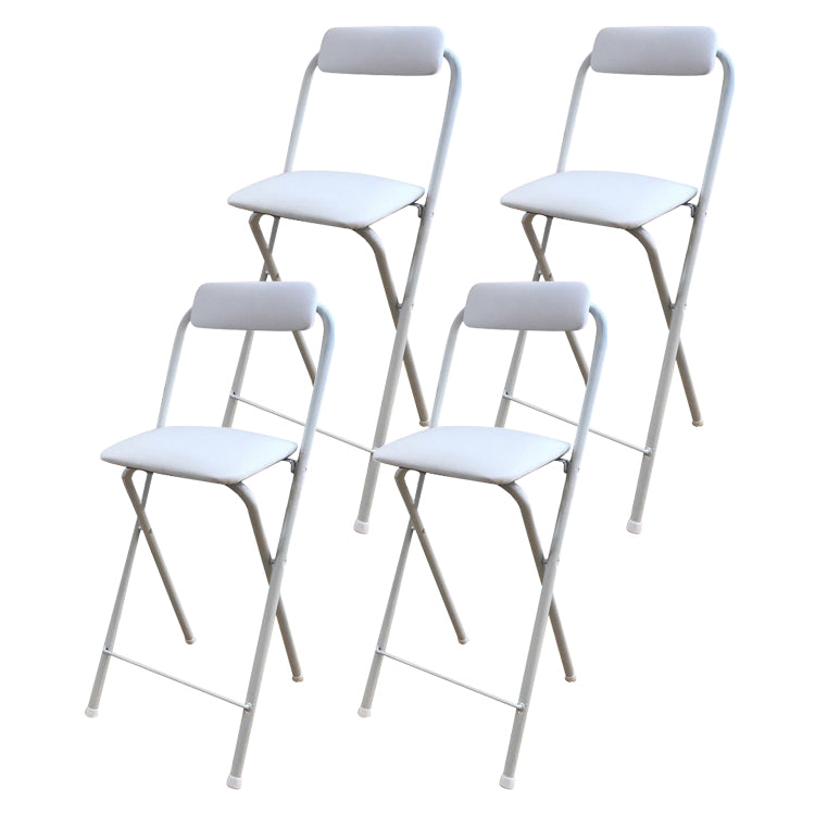 Modern Backrest Folding Counter Stool Iron Balcony Bar Stool with Footrest White 4 Piece Set Clearhalo 'Bar Furniture' 'Bar Stools' 'bar_stools' 'furn' 'furn_bar_stools' 'furniture_bar_stools' 'Kitchen & Dining Furniture' 'kitchen&dining_furn' 'kitchen' 'kitchen_furn' Furniture' 4183741