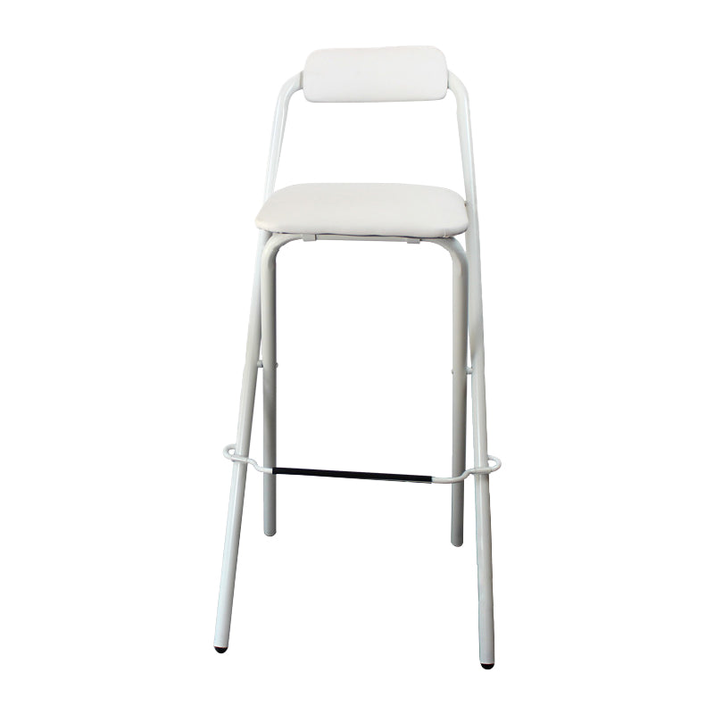 Modern Backrest Folding Counter Stool Iron Balcony Bar Stool with Footrest White 1 Piece Clearhalo 'Bar Furniture' 'Bar Stools' 'bar_stools' 'furn' 'furn_bar_stools' 'furniture_bar_stools' 'Kitchen & Dining Furniture' 'kitchen&dining_furn' 'kitchen' 'kitchen_furn' Furniture' 4183743