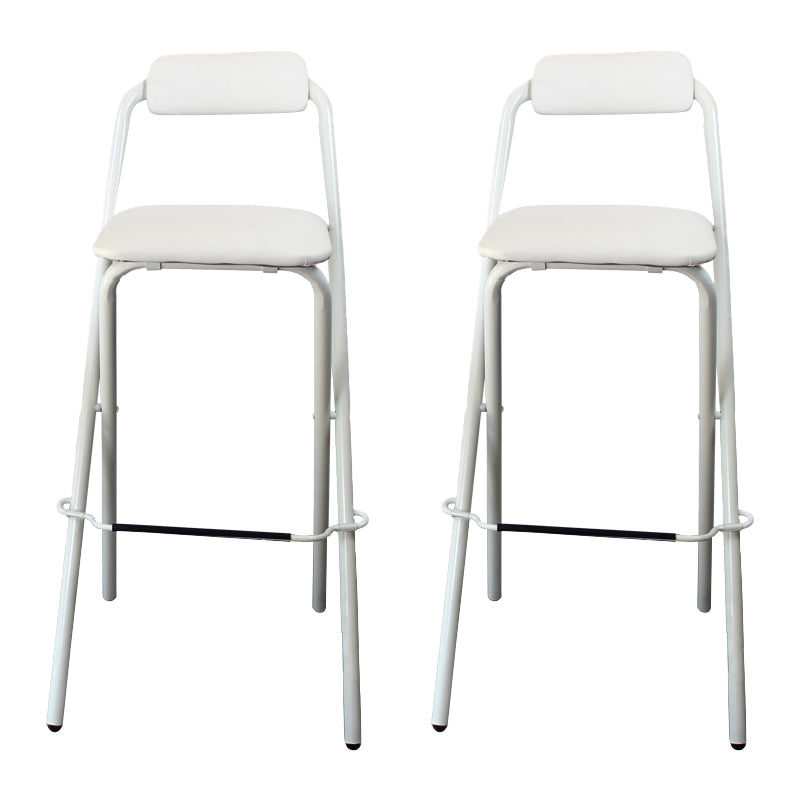 Modern Backrest Folding Counter Stool Iron Balcony Bar Stool with Footrest White 2 Piece Set Clearhalo 'Bar Furniture' 'Bar Stools' 'bar_stools' 'furn' 'furn_bar_stools' 'furniture_bar_stools' 'Kitchen & Dining Furniture' 'kitchen&dining_furn' 'kitchen' 'kitchen_furn' Furniture' 4183745