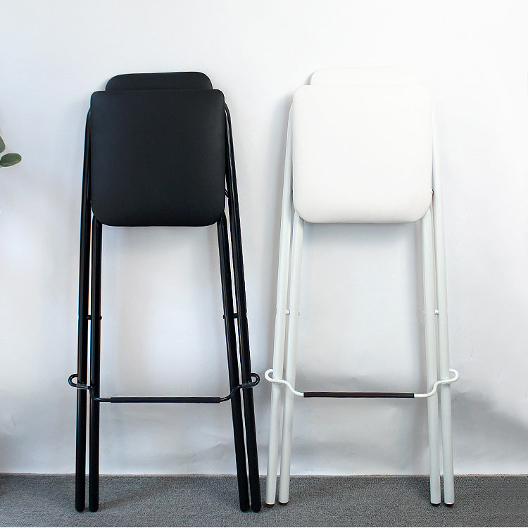 Modern Backrest Folding Counter Stool Iron Balcony Bar Stool with Footrest Clearhalo 'Bar Furniture' 'Bar Stools' 'bar_stools' 'furn' 'furn_bar_stools' 'furniture_bar_stools' 'Kitchen & Dining Furniture' 'kitchen&dining_furn' 'kitchen' 'kitchen_furn' Furniture' 4183746