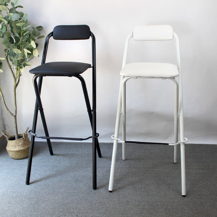 Modern Backrest Folding Counter Stool Iron Balcony Bar Stool with Footrest Clearhalo 'Bar Furniture' 'Bar Stools' 'bar_stools' 'furn' 'furn_bar_stools' 'furniture_bar_stools' 'Kitchen & Dining Furniture' 'kitchen&dining_furn' 'kitchen' 'kitchen_furn' Furniture' 4183749