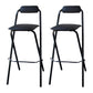 Modern Backrest Folding Counter Stool Iron Balcony Bar Stool with Footrest Black 2 Piece Set Clearhalo 'Bar Furniture' 'Bar Stools' 'bar_stools' 'furn' 'furn_bar_stools' 'furniture_bar_stools' 'Kitchen & Dining Furniture' 'kitchen&dining_furn' 'kitchen' 'kitchen_furn' Furniture' 4183750