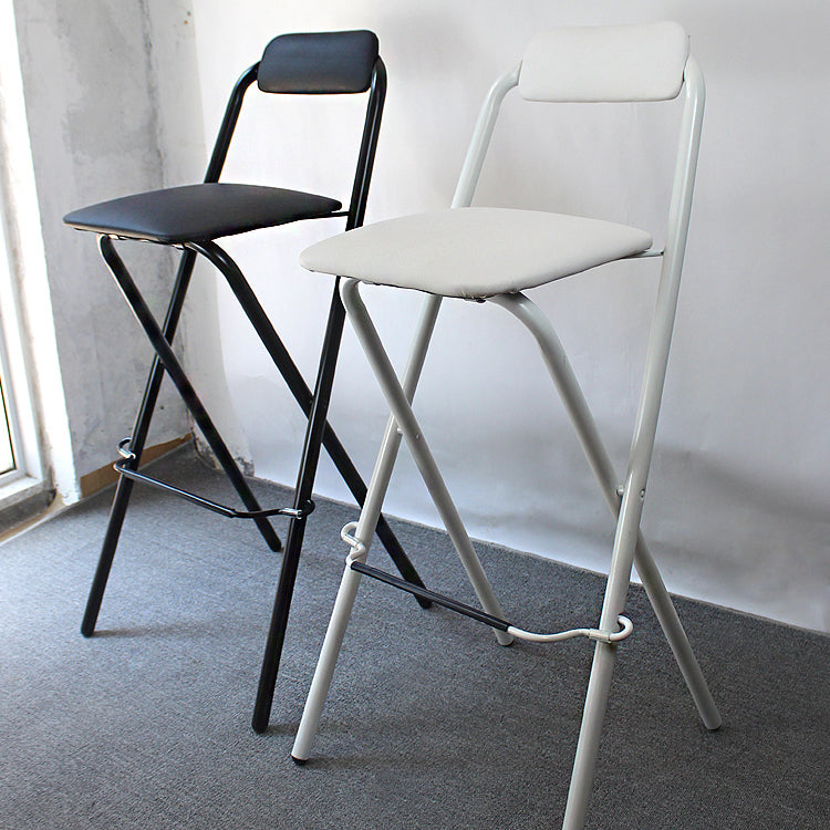 Modern Backrest Folding Counter Stool Iron Balcony Bar Stool with Footrest Clearhalo 'Bar Furniture' 'Bar Stools' 'bar_stools' 'furn' 'furn_bar_stools' 'furniture_bar_stools' 'Kitchen & Dining Furniture' 'kitchen&dining_furn' 'kitchen' 'kitchen_furn' Furniture' 4183753