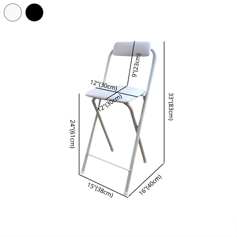 Modern Backrest Folding Counter Stool Iron Balcony Bar Stool with Footrest Clearhalo 'Bar Furniture' 'Bar Stools' 'bar_stools' 'furn' 'furn_bar_stools' 'furniture_bar_stools' 'Kitchen & Dining Furniture' 'kitchen&dining_furn' 'kitchen' 'kitchen_furn' Furniture' 4183755