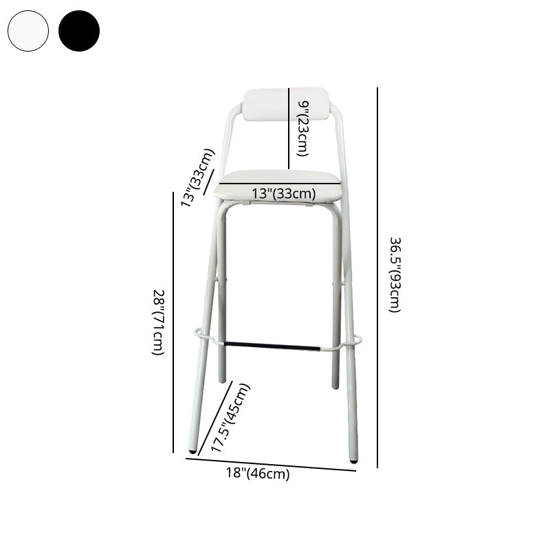 Modern Backrest Folding Counter Stool Iron Balcony Bar Stool with Footrest Clearhalo 'Bar Furniture' 'Bar Stools' 'bar_stools' 'furn' 'furn_bar_stools' 'furniture_bar_stools' 'Kitchen & Dining Furniture' 'kitchen&dining_furn' 'kitchen' 'kitchen_furn' Furniture' 4183757