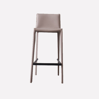 Contemporary Footrest Leather Counter and Bar Stool Square Low Back Bar Stool Grey Clearhalo 'Bar Furniture' 'Bar Stools' 'bar_stools' 'furn' 'furn_bar_stools' 'furniture_bar_stools' 'Kitchen & Dining Furniture' 'kitchen&dining_furn' 'kitchen' 'kitchen_furn' Furniture' 4183765