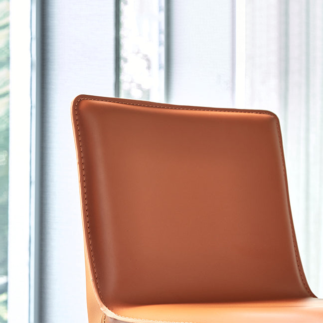 Contemporary Footrest Leather Counter and Bar Stool Square Low Back Bar Stool Clearhalo 'Bar Furniture' 'Bar Stools' 'bar_stools' 'furn' 'furn_bar_stools' 'furniture_bar_stools' 'Kitchen & Dining Furniture' 'kitchen&dining_furn' 'kitchen' 'kitchen_furn' Furniture' 4183768