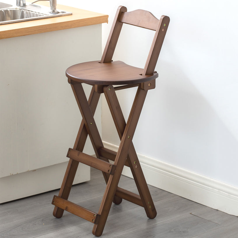 Modern Backrest Folding Counter Stool Wood Restaurant Bar Stool with Footrest Clearhalo 'Bar Furniture' 'Bar Stools' 'bar_stools' 'furn' 'furn_bar_stools' 'furniture_bar_stools' 'Kitchen & Dining Furniture' 'kitchen&dining_furn' 'kitchen' 'kitchen_furn' Furniture' 4183771