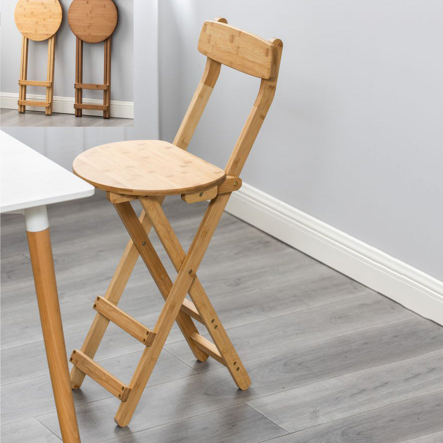 Modern Backrest Folding Counter Stool Wood Restaurant Bar Stool with Footrest Clearhalo 'Bar Furniture' 'Bar Stools' 'bar_stools' 'furn' 'furn_bar_stools' 'furniture_bar_stools' 'Kitchen & Dining Furniture' 'kitchen&dining_furn' 'kitchen' 'kitchen_furn' Furniture' 4183774
