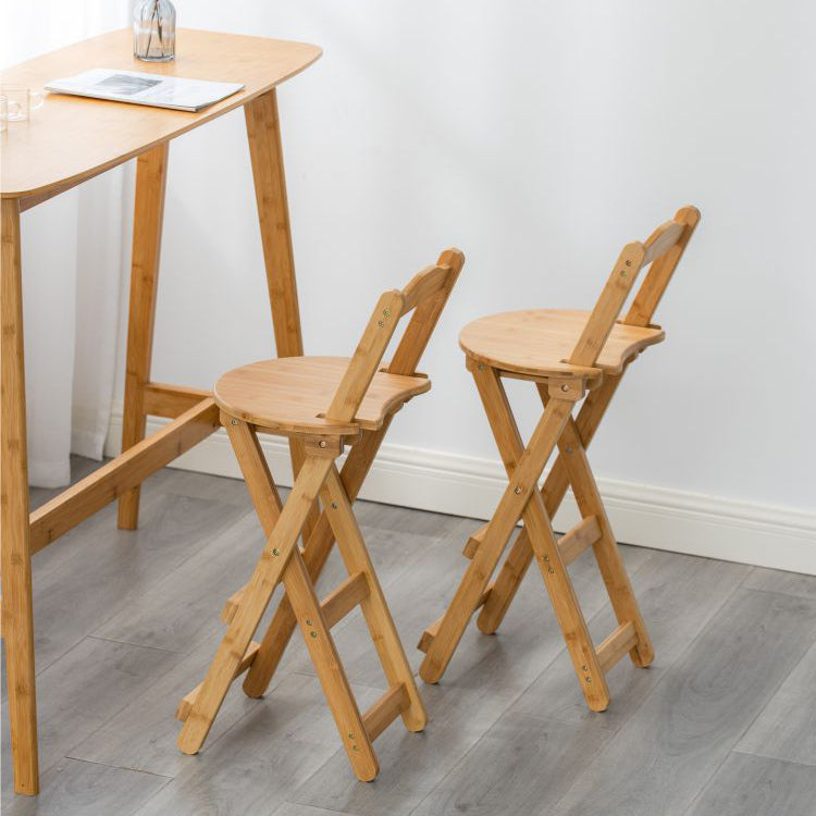 Modern Backrest Folding Counter Stool Wood Restaurant Bar Stool with Footrest Clearhalo 'Bar Furniture' 'Bar Stools' 'bar_stools' 'furn' 'furn_bar_stools' 'furniture_bar_stools' 'Kitchen & Dining Furniture' 'kitchen&dining_furn' 'kitchen' 'kitchen_furn' Furniture' 4183775