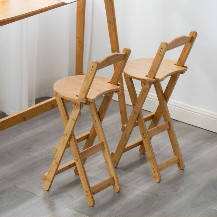 Modern Backrest Folding Counter Stool Wood Restaurant Bar Stool with Footrest Clearhalo 'Bar Furniture' 'Bar Stools' 'bar_stools' 'furn' 'furn_bar_stools' 'furniture_bar_stools' 'Kitchen & Dining Furniture' 'kitchen&dining_furn' 'kitchen' 'kitchen_furn' Furniture' 4183777