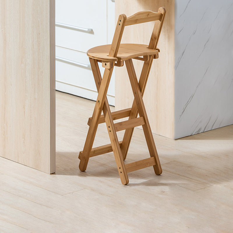 Modern Backrest Folding Counter Stool Wood Restaurant Bar Stool with Footrest Natural 1 Piece Bar Stool(30"H) Clearhalo 'Bar Furniture' 'Bar Stools' 'bar_stools' 'furn' 'furn_bar_stools' 'furniture_bar_stools' 'Kitchen & Dining Furniture' 'kitchen&dining_furn' 'kitchen' 'kitchen_furn' Furniture' 4183784
