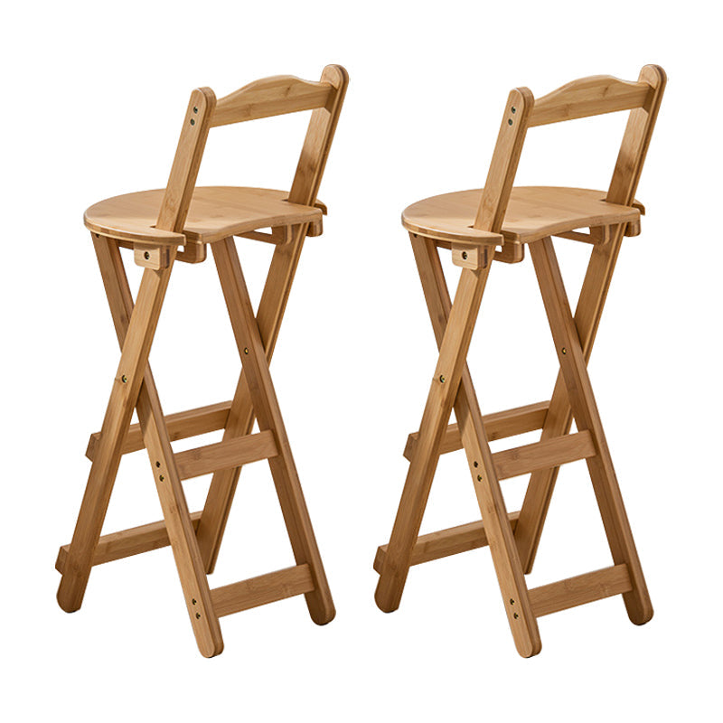 Modern Backrest Folding Counter Stool Wood Restaurant Bar Stool with Footrest Natural 2 Piece Set Bar Stool(30"H) Clearhalo 'Bar Furniture' 'Bar Stools' 'bar_stools' 'furn' 'furn_bar_stools' 'furniture_bar_stools' 'Kitchen & Dining Furniture' 'kitchen&dining_furn' 'kitchen' 'kitchen_furn' Furniture' 4183786