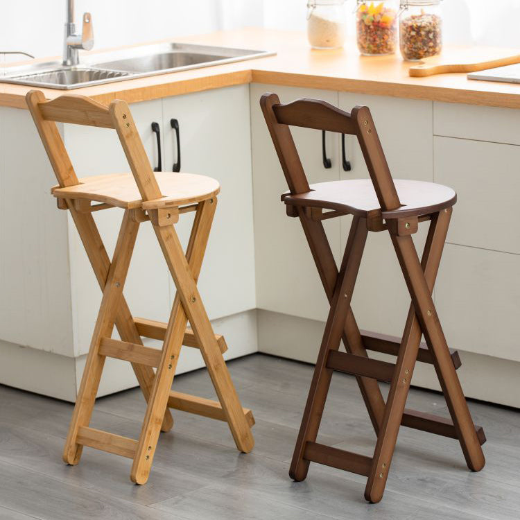 Modern Backrest Folding Counter Stool Wood Restaurant Bar Stool with Footrest Clearhalo 'Bar Furniture' 'Bar Stools' 'bar_stools' 'furn' 'furn_bar_stools' 'furniture_bar_stools' 'Kitchen & Dining Furniture' 'kitchen&dining_furn' 'kitchen' 'kitchen_furn' Furniture' 4183789