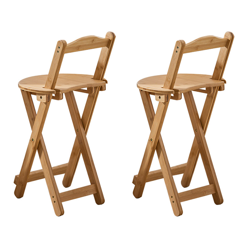 Modern Backrest Folding Counter Stool Wood Restaurant Bar Stool with Footrest Natural 2 Piece Set Short Stool(18"H) Clearhalo 'Bar Furniture' 'Bar Stools' 'bar_stools' 'furn' 'furn_bar_stools' 'furniture_bar_stools' 'Kitchen & Dining Furniture' 'kitchen&dining_furn' 'kitchen' 'kitchen_furn' Furniture' 4183792