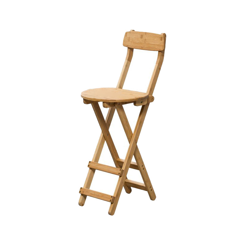 Modern Backrest Folding Counter Stool Wood Restaurant Bar Stool with Footrest Natural 1 Piece Counter Stool(27"H) Clearhalo 'Bar Furniture' 'Bar Stools' 'bar_stools' 'furn' 'furn_bar_stools' 'furniture_bar_stools' 'Kitchen & Dining Furniture' 'kitchen&dining_furn' 'kitchen' 'kitchen_furn' Furniture' 4183803