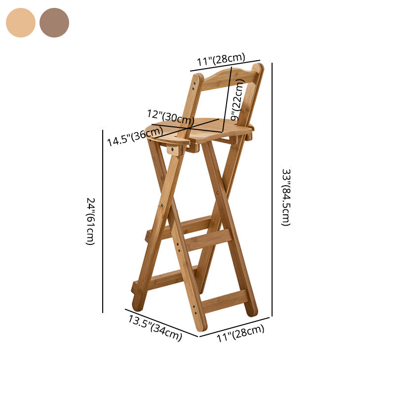 Modern Backrest Folding Counter Stool Wood Restaurant Bar Stool with Footrest Clearhalo 'Bar Furniture' 'Bar Stools' 'bar_stools' 'furn' 'furn_bar_stools' 'furniture_bar_stools' 'Kitchen & Dining Furniture' 'kitchen&dining_furn' 'kitchen' 'kitchen_furn' Furniture' 4183807