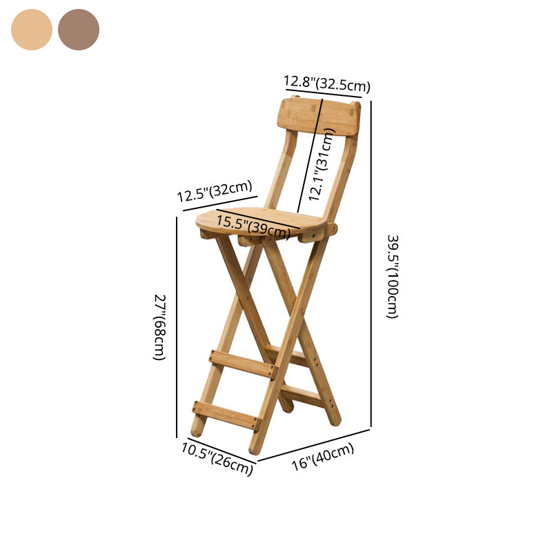 Modern Backrest Folding Counter Stool Wood Restaurant Bar Stool with Footrest Clearhalo 'Bar Furniture' 'Bar Stools' 'bar_stools' 'furn' 'furn_bar_stools' 'furniture_bar_stools' 'Kitchen & Dining Furniture' 'kitchen&dining_furn' 'kitchen' 'kitchen_furn' Furniture' 4183808