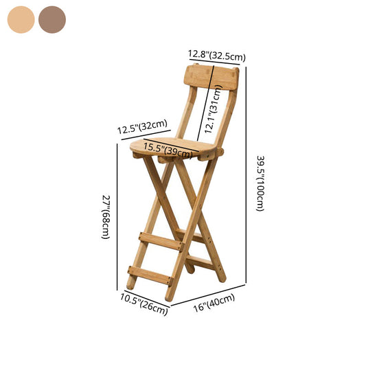 Modern Backrest Folding Counter Stool Wood Restaurant Bar Stool with Footrest Clearhalo 'Bar Furniture' 'Bar Stools' 'bar_stools' 'furn' 'furn_bar_stools' 'furniture_bar_stools' 'Kitchen & Dining Furniture' 'kitchen&dining_furn' 'kitchen' 'kitchen_furn' Furniture' 4183808