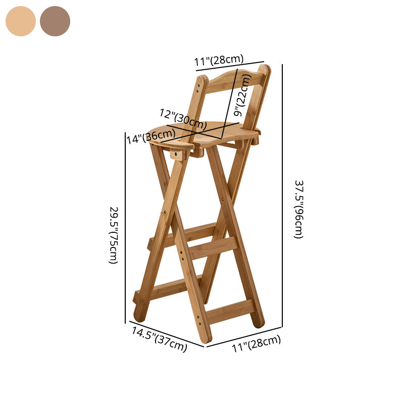 Modern Backrest Folding Counter Stool Wood Restaurant Bar Stool with Footrest Clearhalo 'Bar Furniture' 'Bar Stools' 'bar_stools' 'furn' 'furn_bar_stools' 'furniture_bar_stools' 'Kitchen & Dining Furniture' 'kitchen&dining_furn' 'kitchen' 'kitchen_furn' Furniture' 4183809