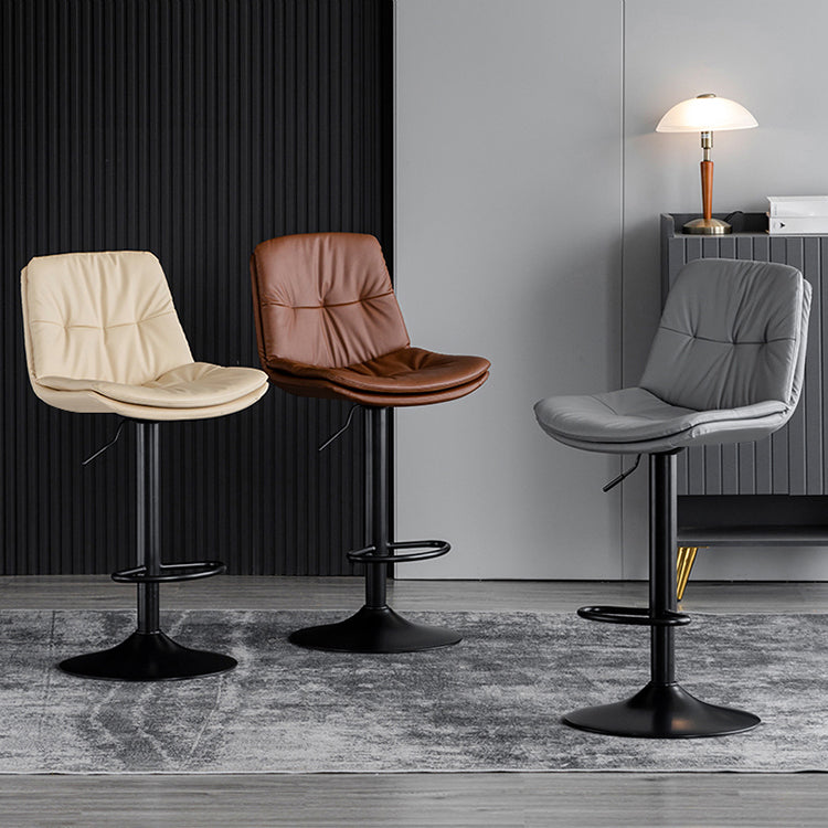 Swivel Iron Counter Height Stools Modern Adjustable Indoor Footrest Bar Stool Clearhalo 'Bar Furniture' 'Bar Stools' 'bar_stools' 'furn' 'furn_bar_stools' 'furniture_bar_stools' 'Kitchen & Dining Furniture' 'kitchen&dining_furn' 'kitchen' 'kitchen_furn' Furniture' 4183812
