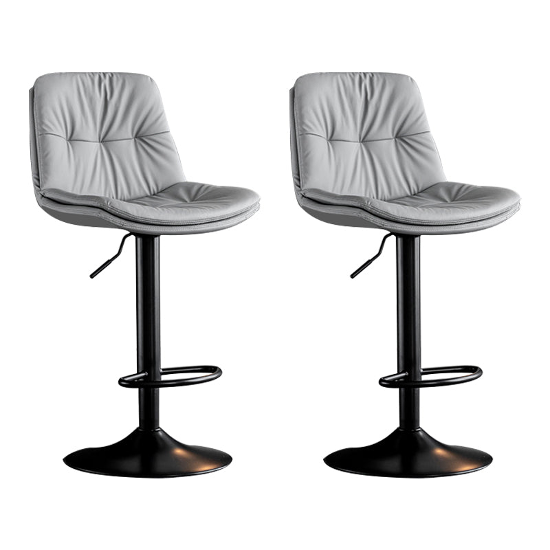 Swivel Iron Counter Height Stools Modern Adjustable Indoor Footrest Bar Stool Black Gray 2 Piece Set Clearhalo 'Bar Furniture' 'Bar Stools' 'bar_stools' 'furn' 'furn_bar_stools' 'furniture_bar_stools' 'Kitchen & Dining Furniture' 'kitchen&dining_furn' 'kitchen' 'kitchen_furn' Furniture' 4183830