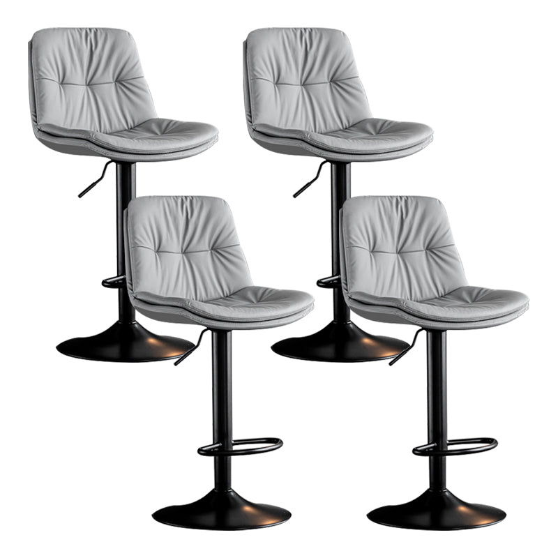 Swivel Iron Counter Height Stools Modern Adjustable Indoor Footrest Bar Stool Black Gray 4 Piece Set Clearhalo 'Bar Furniture' 'Bar Stools' 'bar_stools' 'furn' 'furn_bar_stools' 'furniture_bar_stools' 'Kitchen & Dining Furniture' 'kitchen&dining_furn' 'kitchen' 'kitchen_furn' Furniture' 4183831