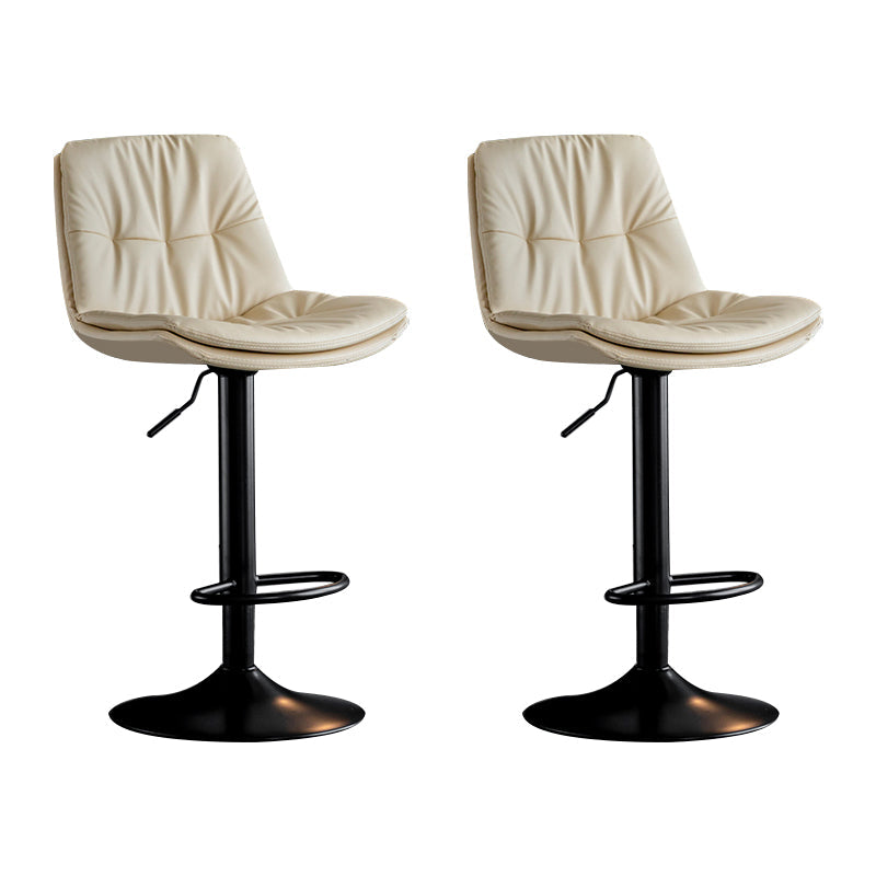 Swivel Iron Counter Height Stools Modern Adjustable Indoor Footrest Bar Stool Black Beige 2 Piece Set Clearhalo 'Bar Furniture' 'Bar Stools' 'bar_stools' 'furn' 'furn_bar_stools' 'furniture_bar_stools' 'Kitchen & Dining Furniture' 'kitchen&dining_furn' 'kitchen' 'kitchen_furn' Furniture' 4183833